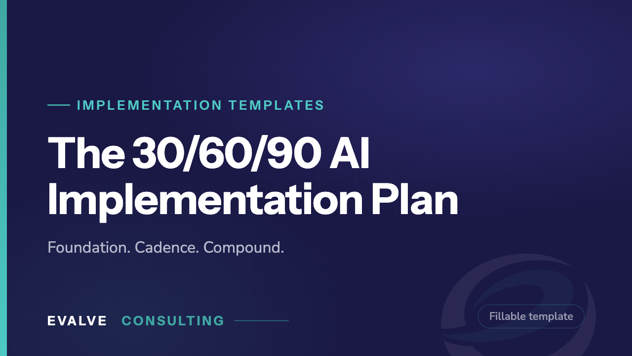 30/60/90 AI Implementation Plan workbook cover